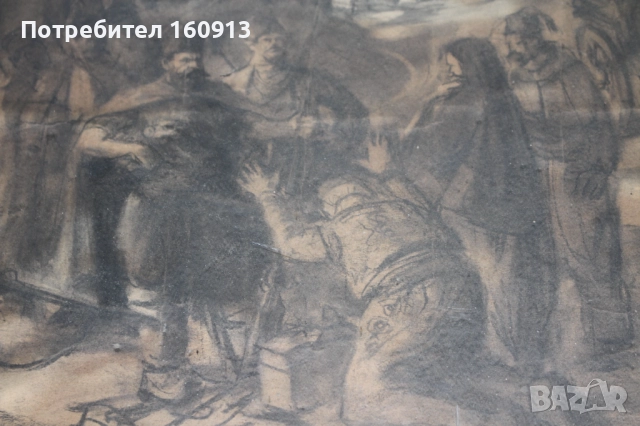 Стара патриотична картина. Хайдути нападат турски керван ., снимка 5 - Антикварни и старинни предмети - 51910177