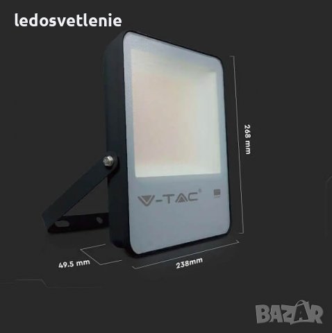 LED Прожектор V-tac 100w Samsung диод 5г гаранция Hi 13700lumen, снимка 3 - Лед осветление - 37945638