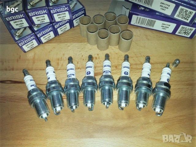 Оригин. Запалителни свещи BRISK 1333 LR17YS SILVER LPG ГАЗ МЕТАН БЕНЗИН 