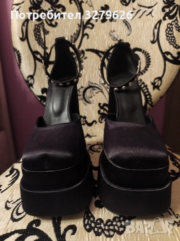 Високи дамски обувки на висок ток с платформа , снимка 3 - Дамски обувки на ток - 53181419