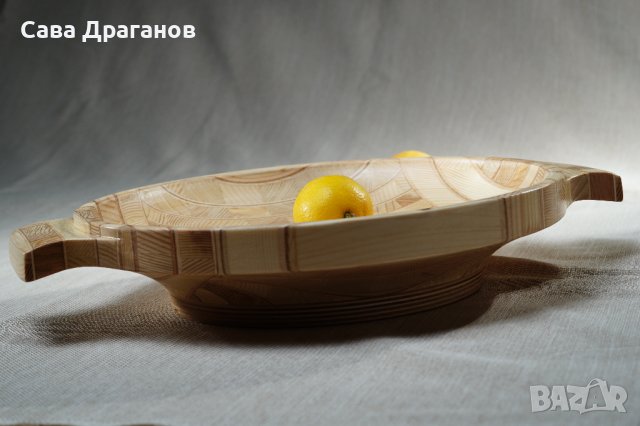 Дървена купа с дръжки, снимка 7 - Други - 40359045