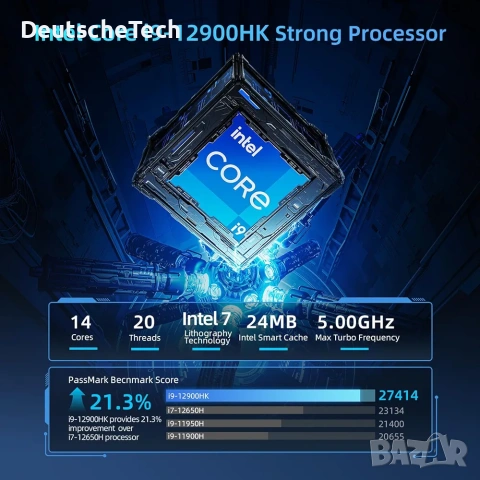 Топ цена! BMAX Mini PC i9-12900HK / 24GB LPDDR5 / 1TB SSD / Win 11 Pro, снимка 3 - Геймърски - 53262066