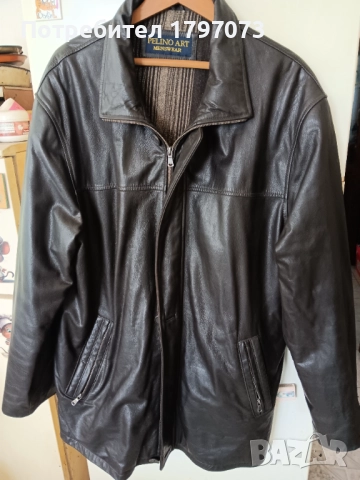 Мъжка кожена шуба, ест. кожа, снимка 1
