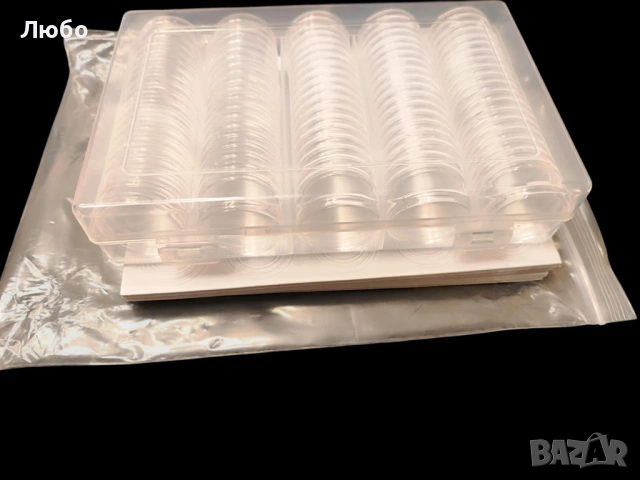 Кутия с 100 броя капсули за монети (до 27мм и до 30мм), снимка 6 - Нумизматика и бонистика - 49317722