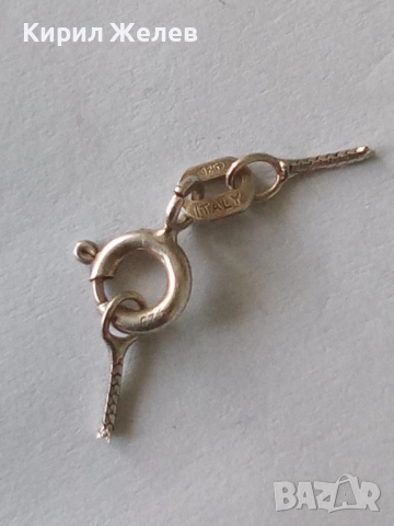 Сребърна карабинка закопчалка 11694, снимка 4 - Колиета, медальони, синджири - 52243430