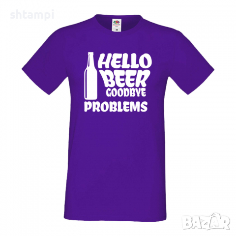 Мъжка тениска Hello Beer Goodbye Problems,Бира,Бирфест,Beerfest,Подарък,Изненада,Рожден Ден, снимка 13 - Тениски - 36377889