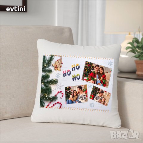 Коледна възглавничка със снимка