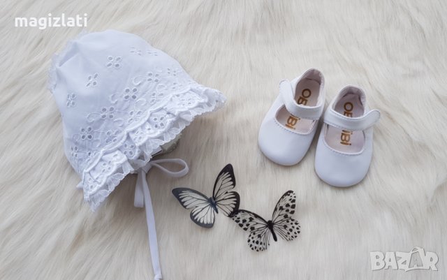 Бебешки буйки и шапка за новородено момиченце, снимка 8 - Бебешки обувки - 33426842