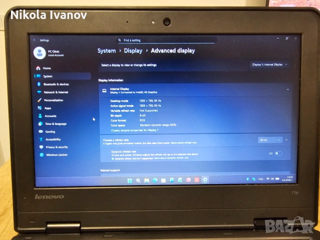 Lenovo ThinkPad e11 11.6 inch | Intel Celeron N2930 4x2.16 Ghz|8GB RAM|256GB SSD |Windows 11| laptop, снимка 5 - Лаптопи за дома - 53385812