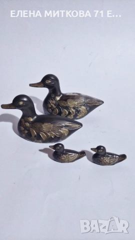 Семейство патици от месинг, снимка 4 - Антикварни и старинни предмети - 52894133