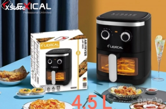 Фритюрник с горещ въздух LEXICAL LAF-3021 AirFryer 4,5l, снимка 3 - Фритюрници - 52430727