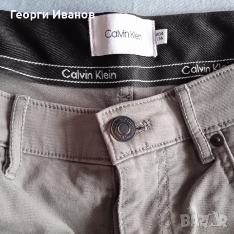 КАТО НОВИ CALVIN KLEIN W34/L34 CEMENT GRAY Straight Fit оригинални дънки CK jeans, снимка 4 - Дънки - 53512550