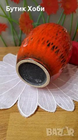 Винтидж керамична ваза,  West Germany,  Scheurich?, снимка 6 - Антикварни и старинни предмети - 49214109