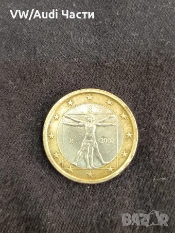 Монета 1 евро Италия 2002г. Леонардо да Винчи