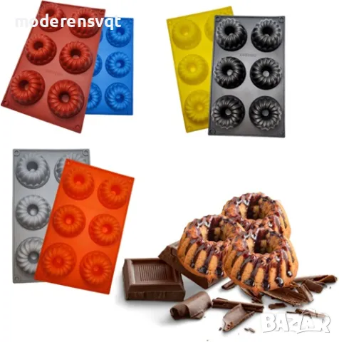 Силиконова форма за понички 6 броя