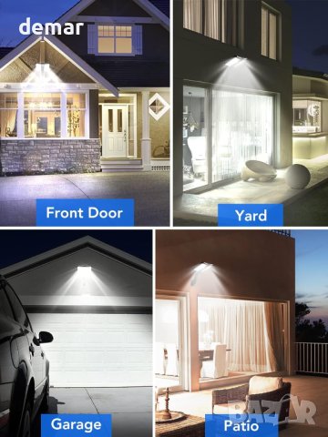 Moman Външна соларна лампа LED със сензор за движение, 5 режима , снимка 6 - Соларни лампи - 43761459