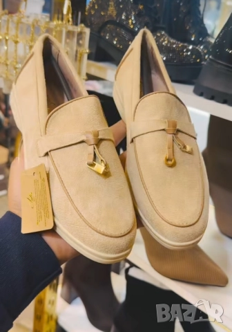 мокасини от естествен велур loro piana 