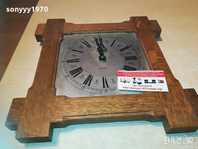 дървен часовник от германия 33х33см 0604212058, снимка 4 - Колекции - 32452231