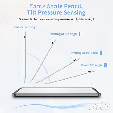 Нов Перфектен Стилус за iPad 2018-2023 - Магнитна Функция, Прецизен Накрайник, снимка 5 - Друга електроника - 43512058