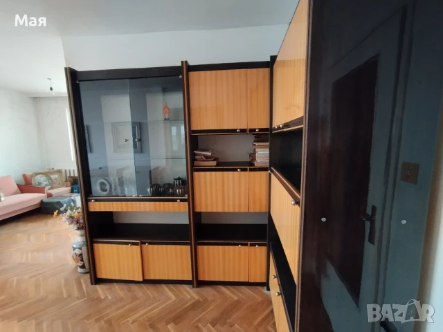 Секция – четири части с витрини, цвят птичи явор, снимка 4 - Секции и витрини - 51075916