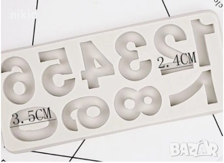 масивни цифри числа силиконов мол форма калъп фондан шоколад гипс смола, снимка 2 - Форми - 32315527