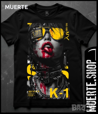 Черна тениска с щампа K1 COLOR CHICK