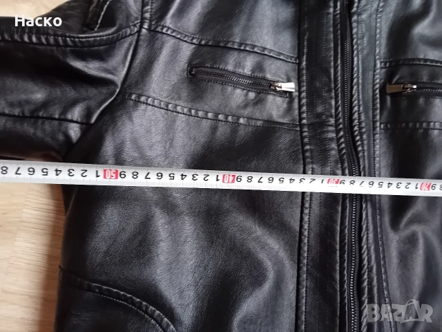 мъжко зимно кожено яке с подплата, еко кожа, изкуствена кожа, снимка 3 - Якета - 52864880