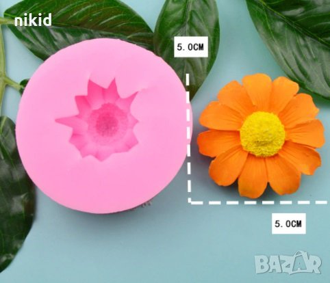 3d маргаритка дълбок силиконов молд форма декор торта сладки фондан гипс сапун 