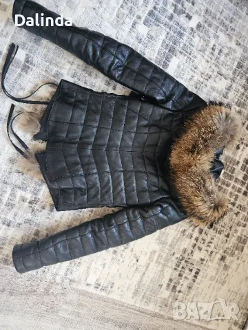 Дамско яке естествена кожа и естествен косъм , снимка 10 - Якета - 49273871