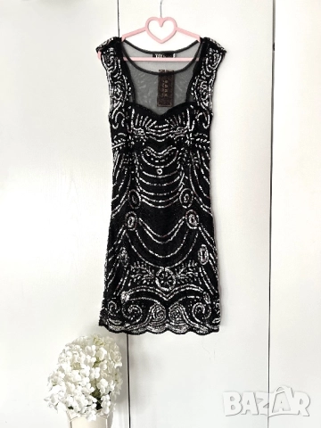 Разпродажба спешно! Нова Рокля с пайети S/M, снимка 2 - Рокли - 52841178