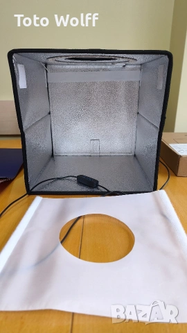 Фото кутия за продуктова фотография 25x25x25см с вградено осветление, снимка 5 - Светкавици, студийно осветление - 53223783