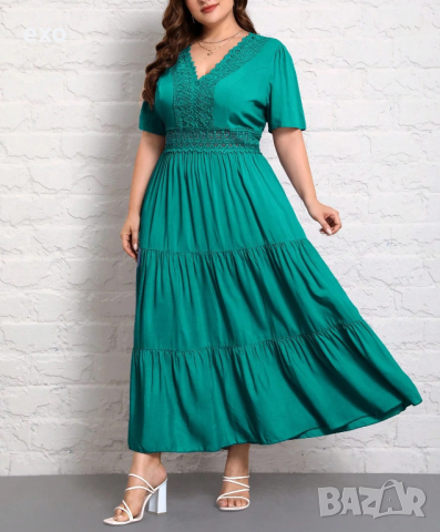 Зелена рокля, Елегантна рокля, Лятна рокля, снимка 1 - Рокли - 44933152