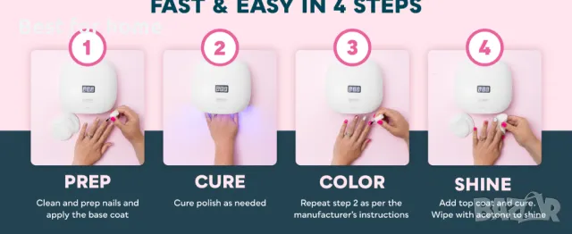 Професионална лампа за маникюр и педикюр SUN4 48W UV LED, снимка 12 - Продукти за маникюр - 48486487