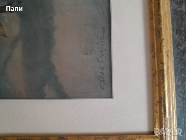 Цветна литография в средновековен стил, снимка 3 - Други ценни предмети - 38636234