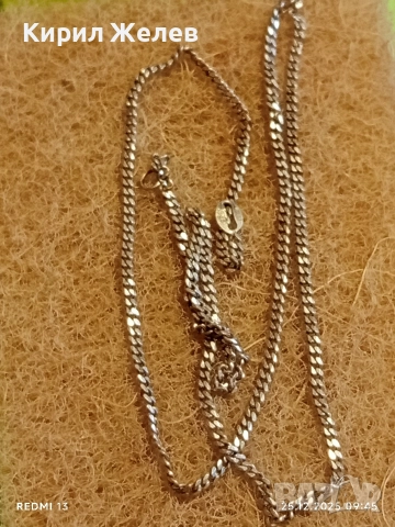 Сребърно колие плетка Кубинска верига майсторска ръчна изработка 39775, снимка 8 - Колиета, медальони, синджири - 52895624