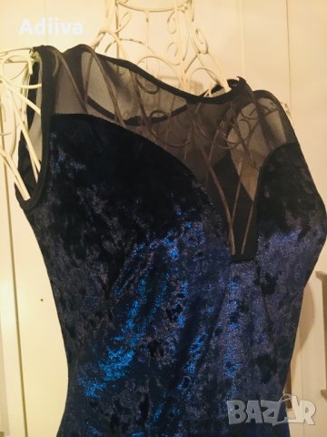 Дамска рокля в тъмно синьо с тюл Размер М, снимка 12 - Рокли - 27780537