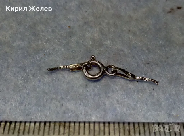 СТАРА СРЕБЪРНА ЗАКОПЧАЛКА СРЕБРО 925 ITALY с БЯЛА ПОЗЛАТА КАРАБИНКА За ГРИВНА КОЛИЕ ВЕРИЖКА 49912, снимка 3 - Други - 49517919