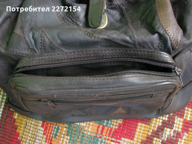 Кожена чанта раница, снимка 4 - Раници - 32990951