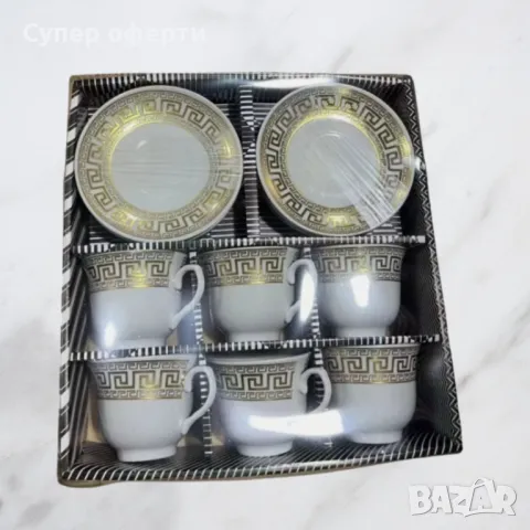 Порцеланов комплект за чай от 12 части, чаша и чинийки, снимка 2 - Сервизи - 49099972
