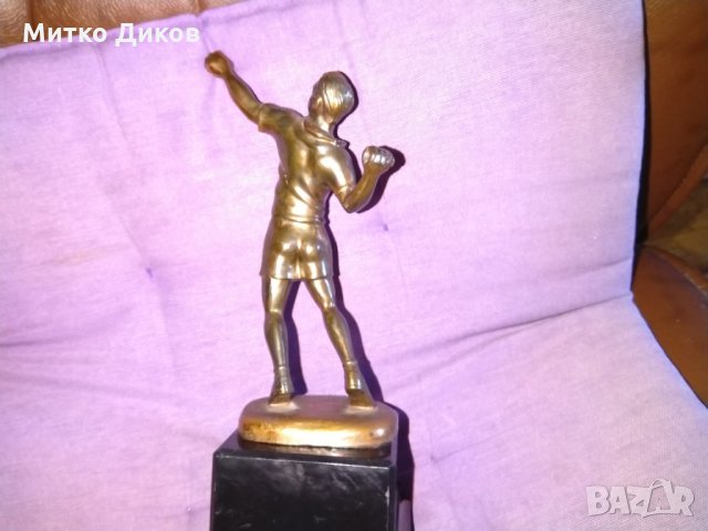 Спортна скулптурка месинг винтидж маде ин Италия, снимка 5 - Фен артикули - 27695864