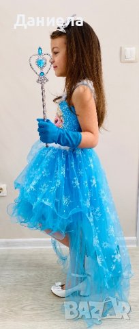 Рокля Елза с пайети и воал, снимка 2 - Детски рокли и поли - 39639379