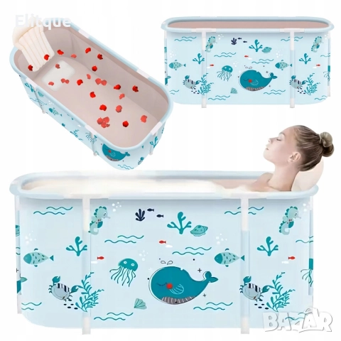 Сгъваема преносима вана XXL с възглавница и топлоизолация – Комфорт и удобство в малката баня, снимка 3 - Душ кабини и вани - 52853425