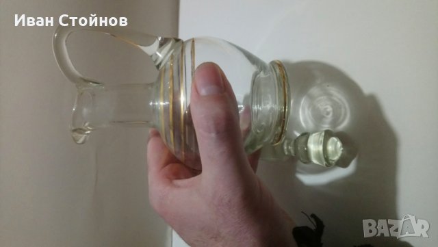 Стъклена кана ретро, снимка 2 - Антикварни и старинни предмети - 27090488