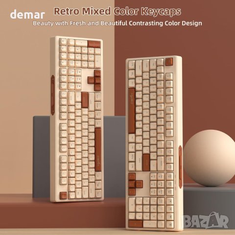 MAMBASNAKE V300 Retro 108 клавишна кабелна клавиатура с RGB подсветка, снимка 6 - Клавиатури и мишки - 43230308