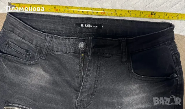 Дамски дънки с апликации - М, снимка 7 - Дънки - 49502342