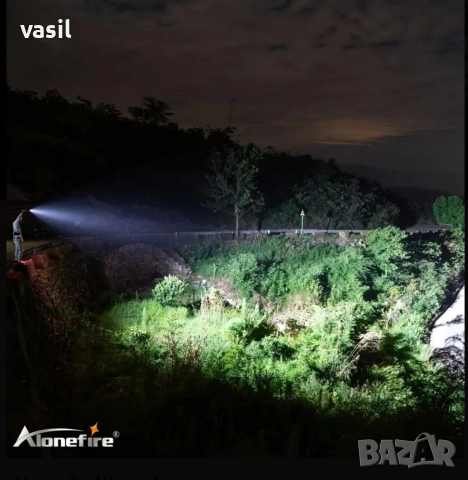 МОЩЕН LED ФЕНЕР ALONEFIRE X100 – 5000 LUMENS | TYPE-C | БАТЕРИЯ ВКЛЮЧЕНА, снимка 5 - Оборудване и аксесоари за оръжия - 52952376