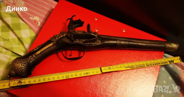 Османски кремъчен пищов 19век оригинал. , снимка 6 - Антикварни и старинни предмети - 53522180