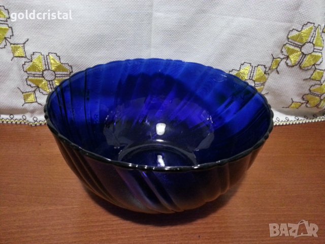 Стъклена купа кобалт , снимка 4 - Антикварни и старинни предмети - 43356471