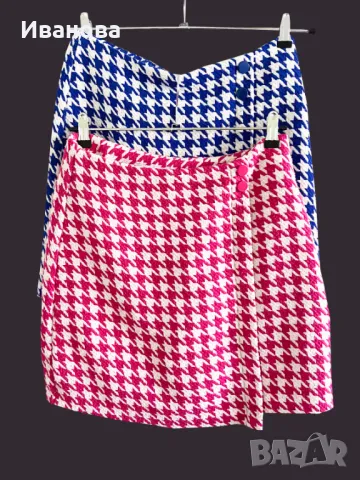 Класическо синьо каре. Пола. Поличка. Син. Фуксия, снимка 3 - Поли - 50433788