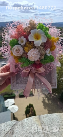 Букет със скандинавски мъх в рамка , снимка 4 - Декорация за дома - 51863918